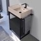 Modern  Console Vanity, Travertine Style Sink, 27